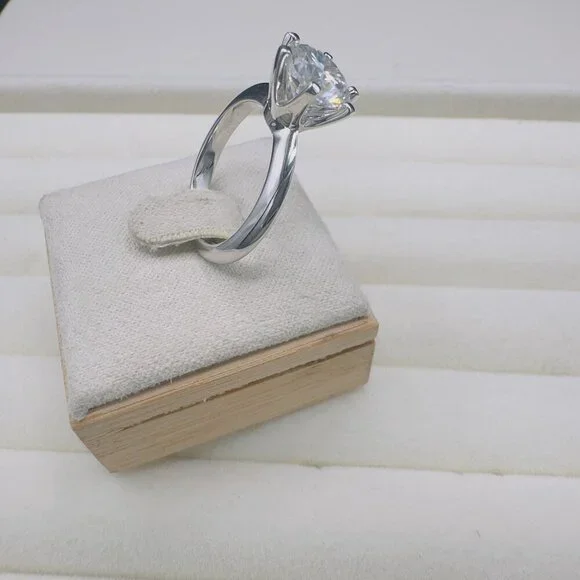 Moissanite Solitaire Engagement Ring 3.0Ct 9Mm Size 7 GRA Certified - Picture 3 of 12